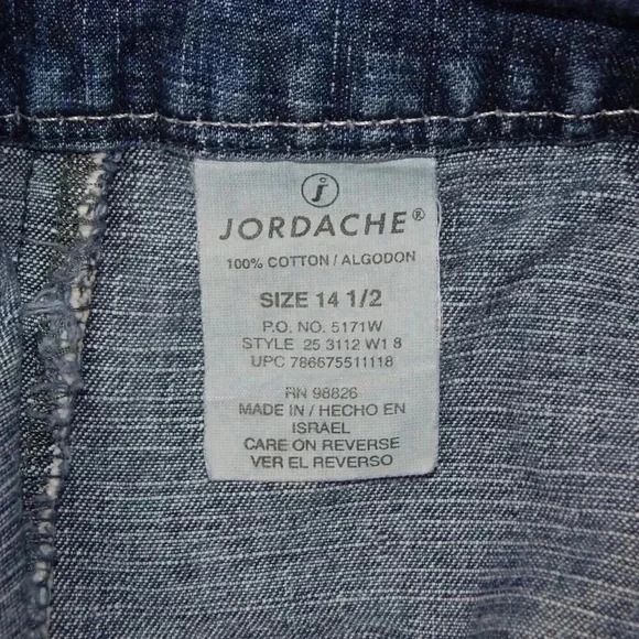 Jordache Jean Shorts Size 14.5 Medium Wash Denim Embroidered Butterfly Side Zip - Picture 5 of 6